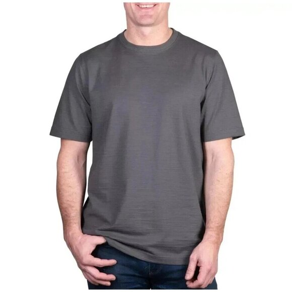 NEW Kirkland Signature Men's L Pima Cotton Gray Slub Tee Shirt Short sleeve - Picture 1 of 8